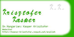 krisztofer kasper business card